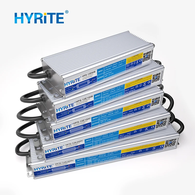 Power Supply 10W-600W 12v 24v 36v 48v  UL PFC Waterproof LED Driver IP68 for LED Lights Module Strip Letter Signage MEANWELL