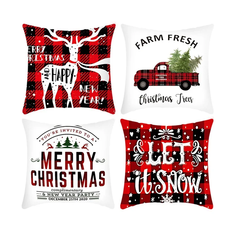 2023 Trending 18x18 Decorative Plaid Christmas Throw Pillow Cover Case