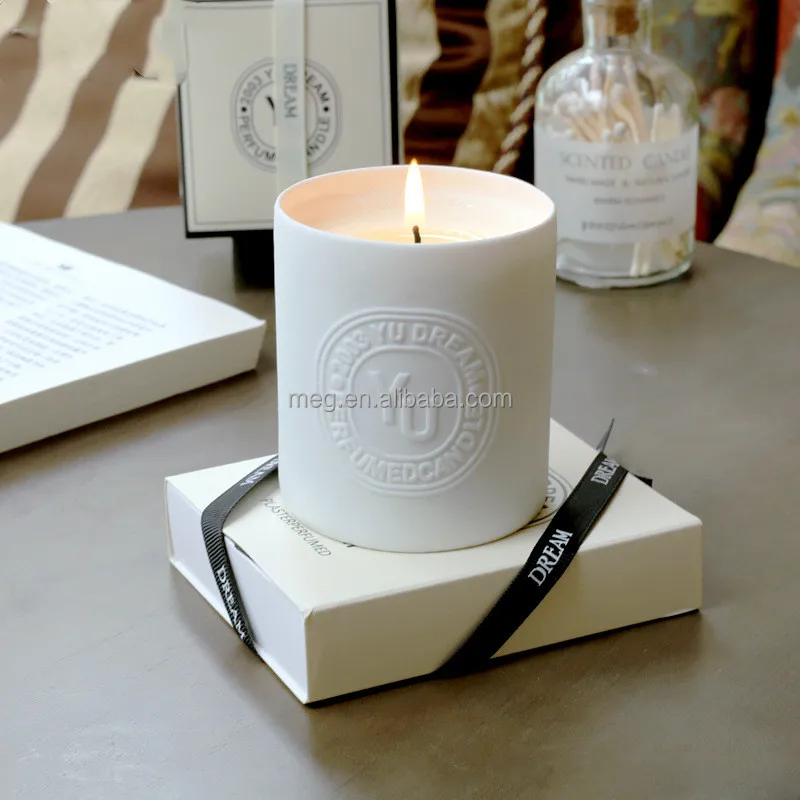 White Ceramic Cauldron Candle Jar Tin Candle Jars With Lid Buy White