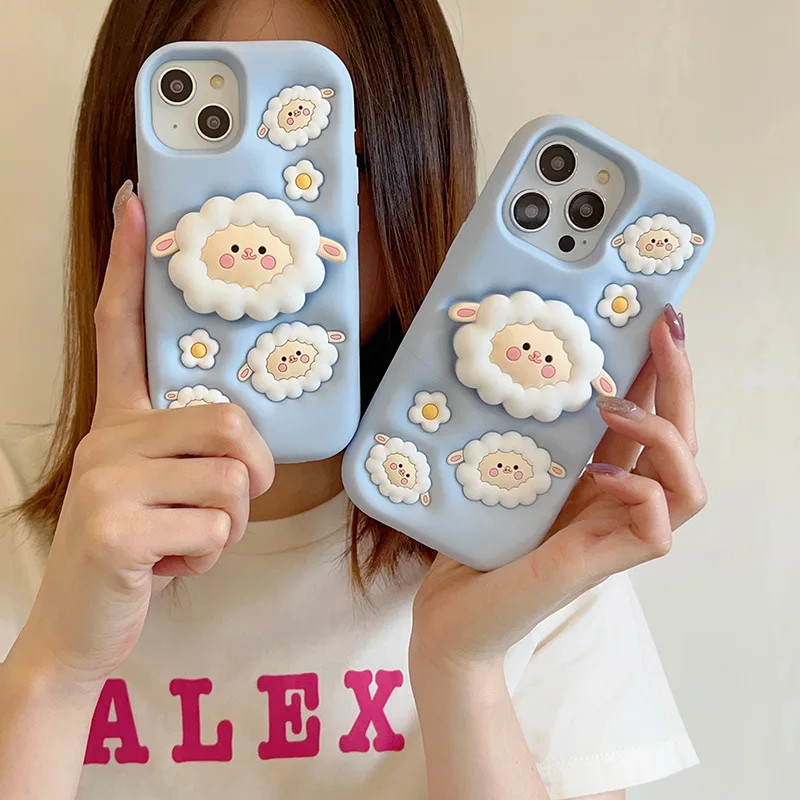 Little Cute Sheep Phone Case for Iphone 15 Pro Max