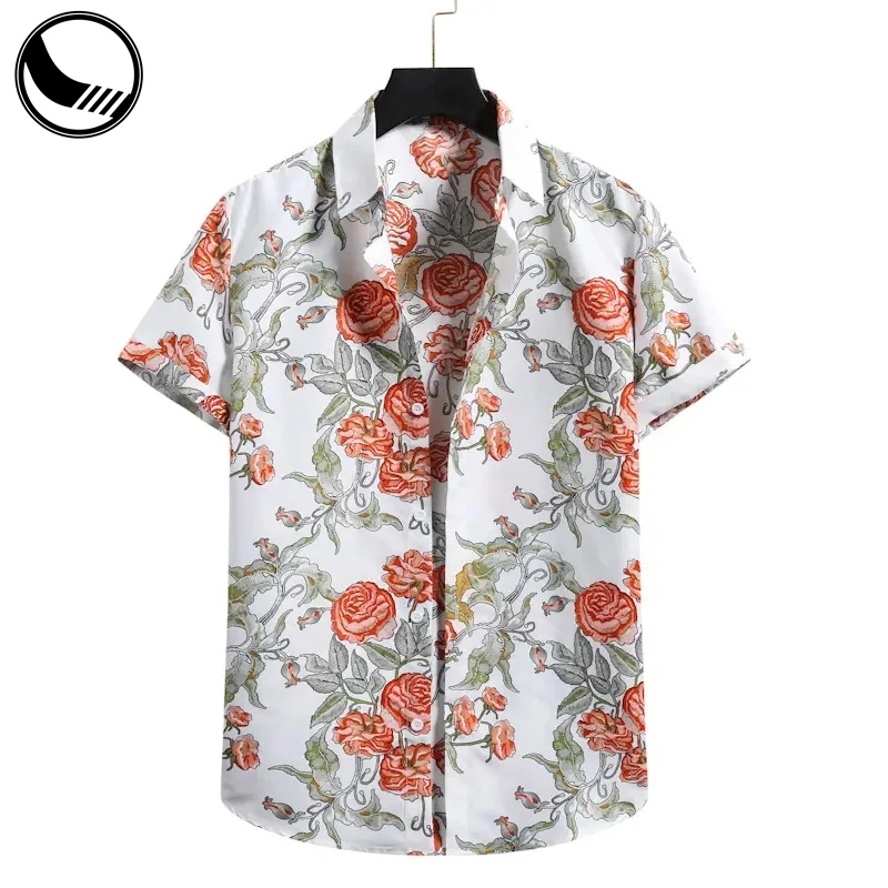 BETHERIVAL Wholesale Street Polyester Mens Collar Stripped Polo Golf Shirt Spring Floral Hawaiian t Shirts