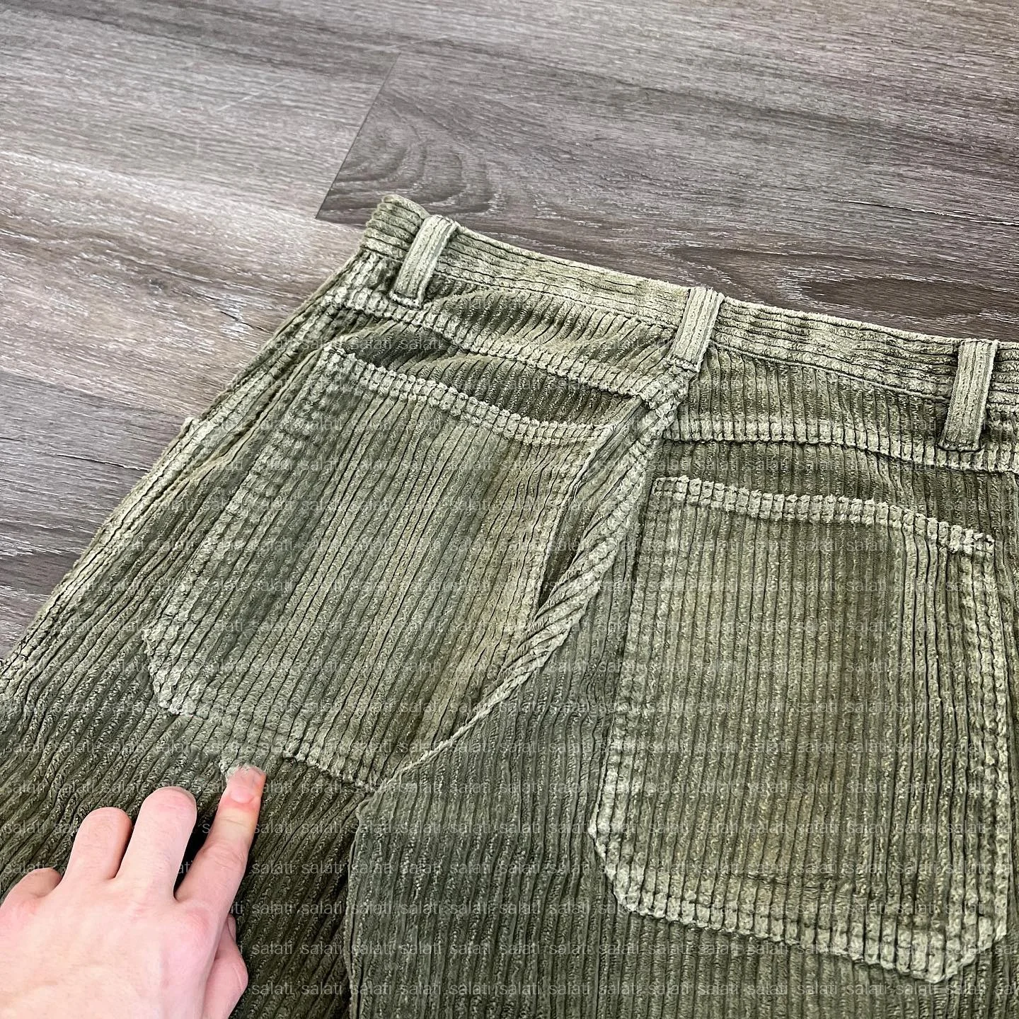 Salati Trousers Custom Manufacturer Streetwear Winter Loose Oversize Acid Wash Corduroy Straight Wide Leg Baggy Pant for Men gallery 3