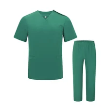 Nurse Scrub Suits Short Sleeves Nonwoven Fabric Medical Uniform for Patients and Doctors Multiple Colors Workwear