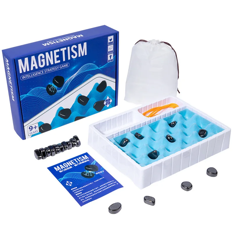 Magnetisches Steinschach-Brettspiel, Tisch-Familienspiele für Kinder/Erwachsene, Denktraining für Lernspielzeug, Geburtstagsgeschenke