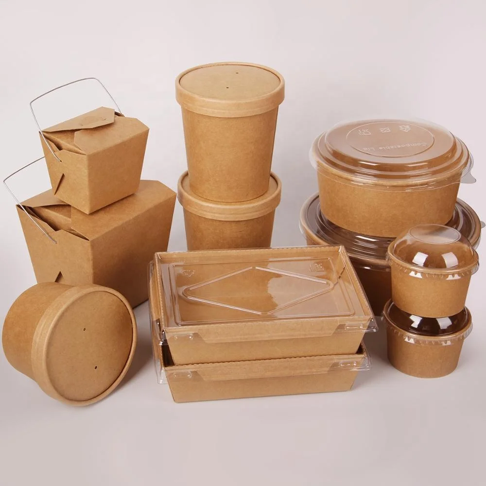 Disposable Takeaway Food Paper Packaging,printed Fast Food Container