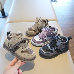 2026 High-Top Casual Sneakers for Boys and Girls Soft-Soled Bread Shoes for Spring Fall Autumn Sports Comfortable Baby Shoes