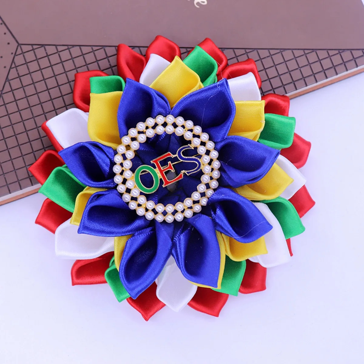 High Quality Club Letters Oes Center Fabric Layers Ribbon Corsage Pin ...