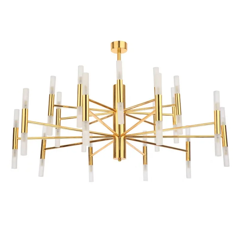 JYLIGHTING Post Modern Design Gold Acrylic Tube Pendant Light Led Project Light