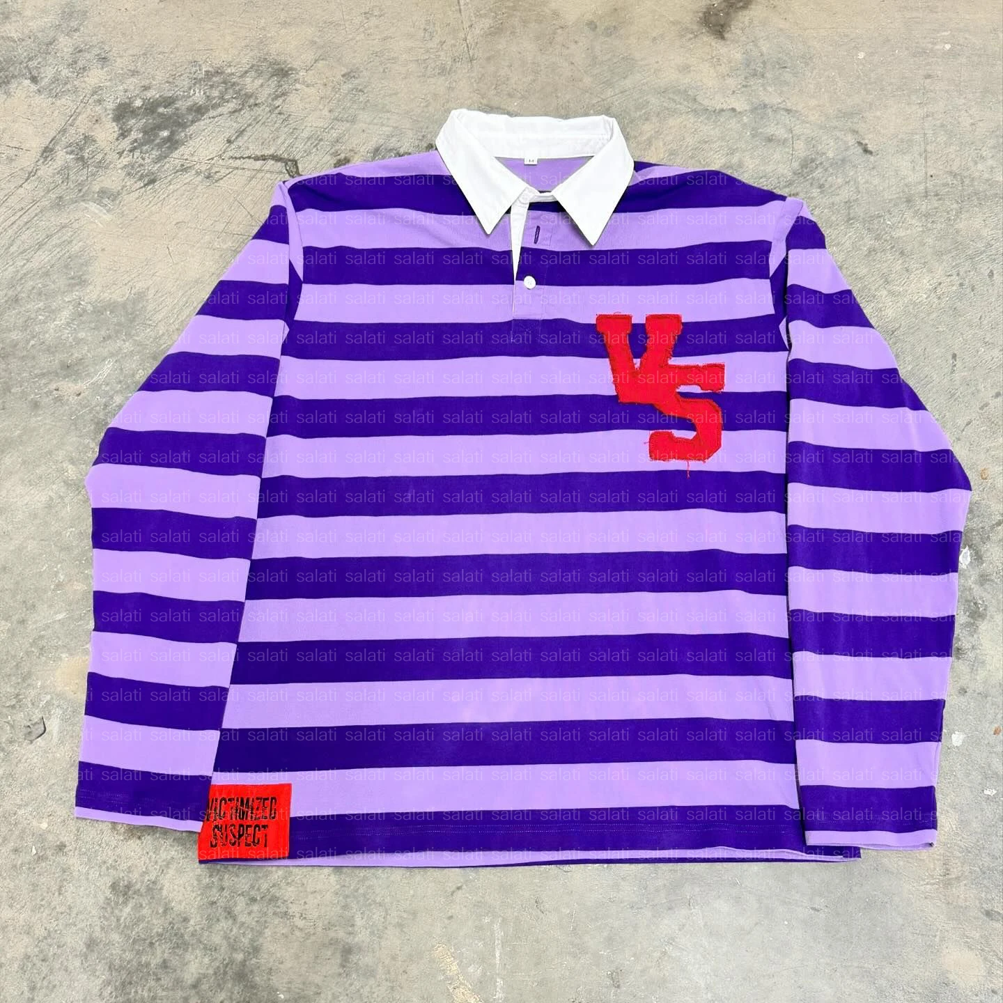WT Custom Logo Tshirt Heavy Cotton Stripe Collar Long Sleeve Applique Embroidery Golf Jersey T-shirt Rugby Polo Shirt for Men gallery 7