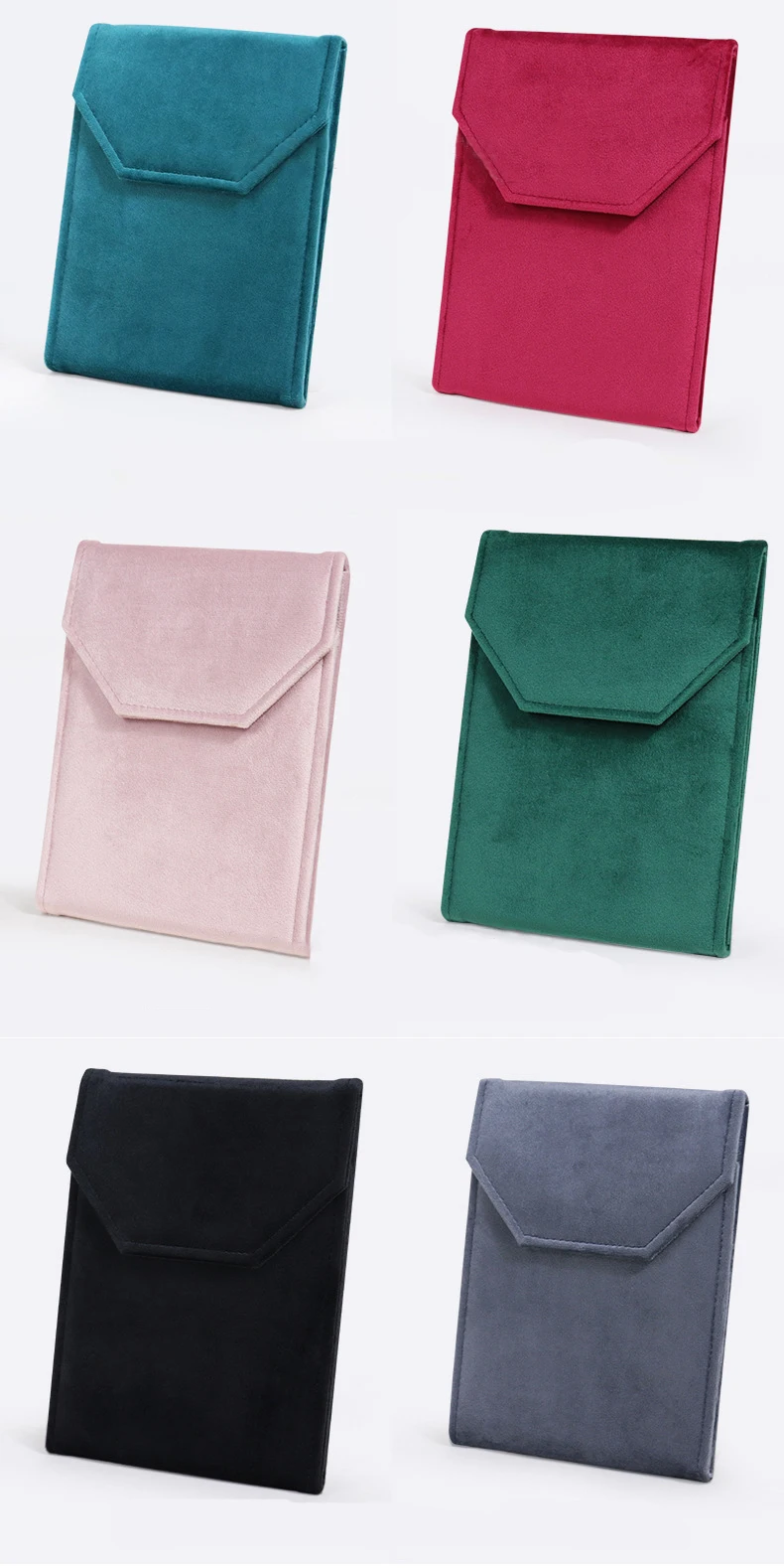 product foldable necklace travel bag velvet pendant bead chain jewelry storage box pearl necklace gift pouch-4