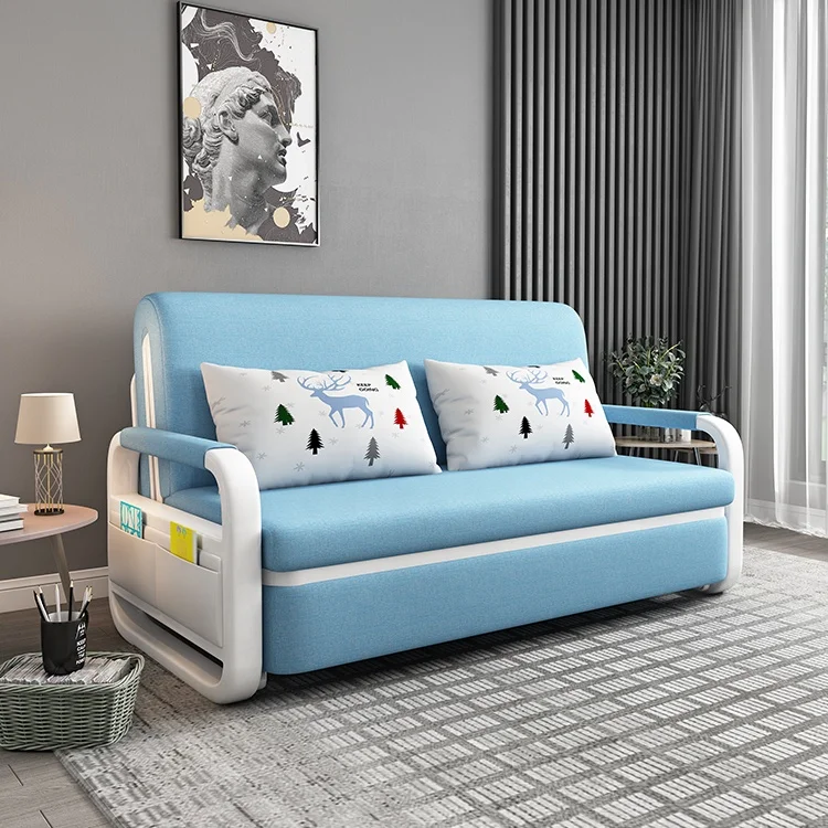 Modern Design Functional Fabric Folding Sleeping Sleeper Corner Sofa Bed Furniture with Storage