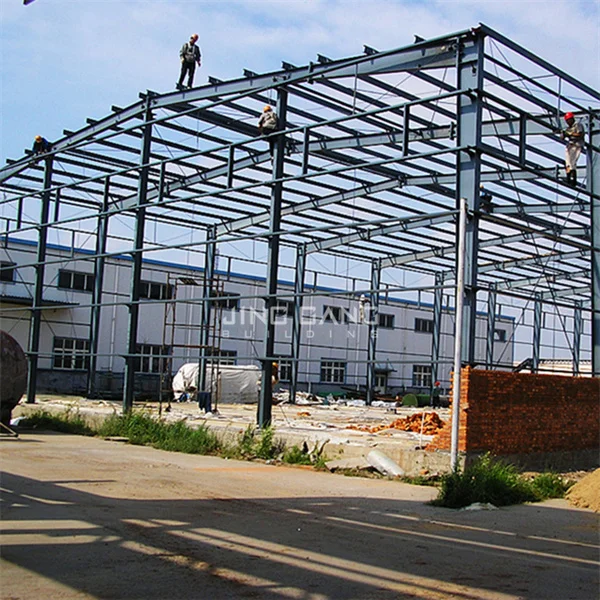 Prefab Steel Structure Packing Industrial Warehouse Metal Building Material with H Section Frame Part