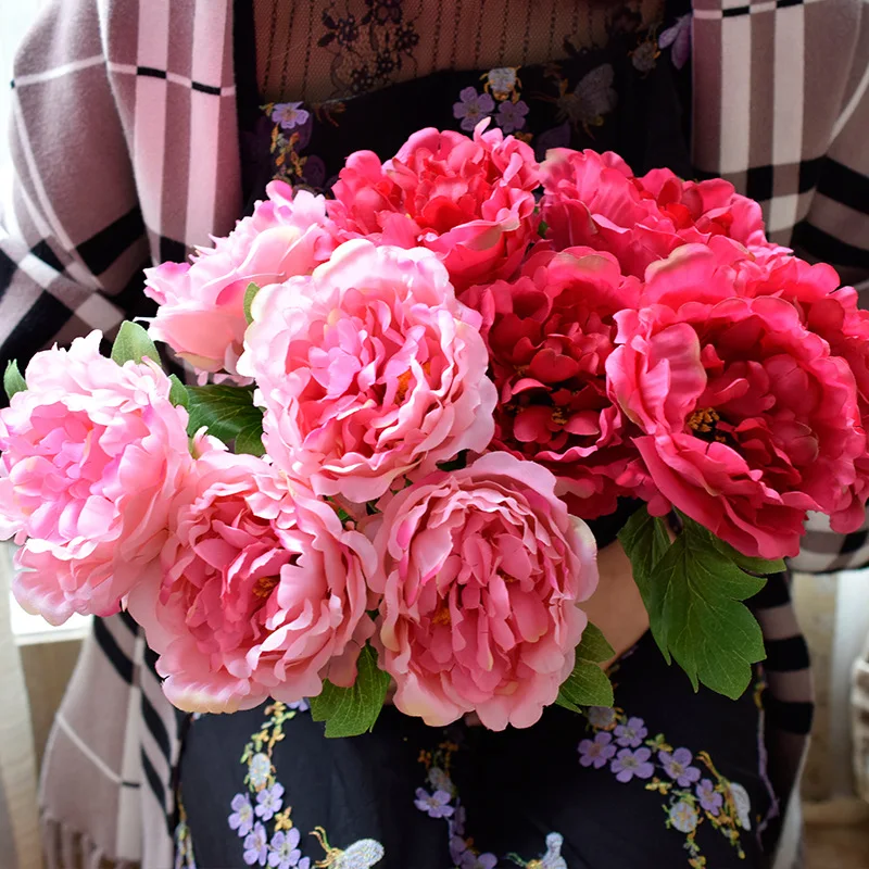 artificial peony flower simulation peony decoration wedding silk