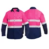 Rose red and navy blue color blocking top