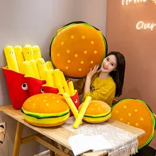 Hot Sale Creative Food Stuffed Burger Pizza French Fries Plush Toy Food Series Plush Pillow&Cushion Christmas Gift