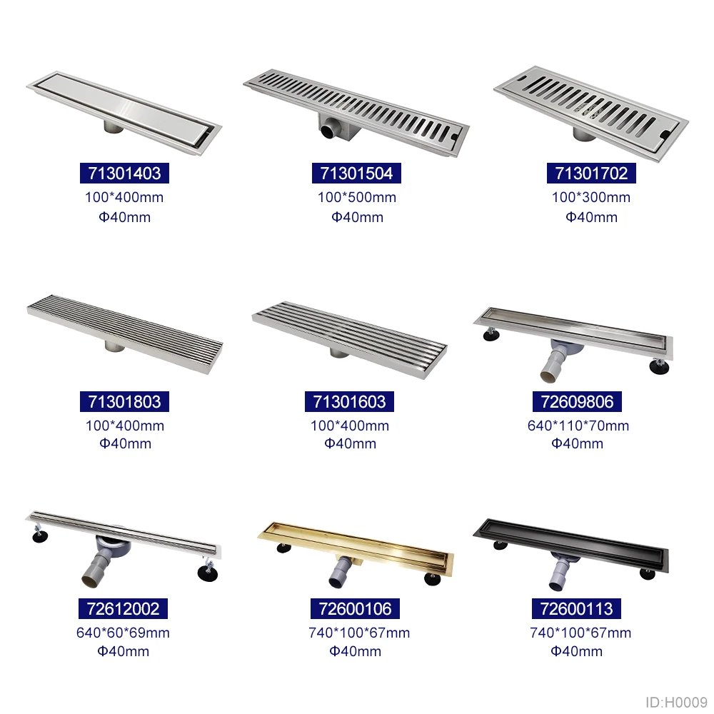 Customize Stainless Steel Ss 304 Invisible Shower Black Gold Long