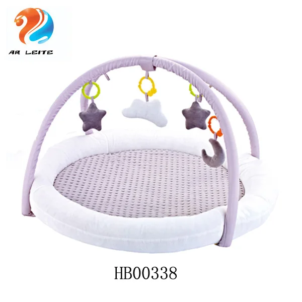 New Design Soft Plush Infant Activity Gym Baby Floor Crawling Blanket Baby Paly Gym Mat with Hanging Toys