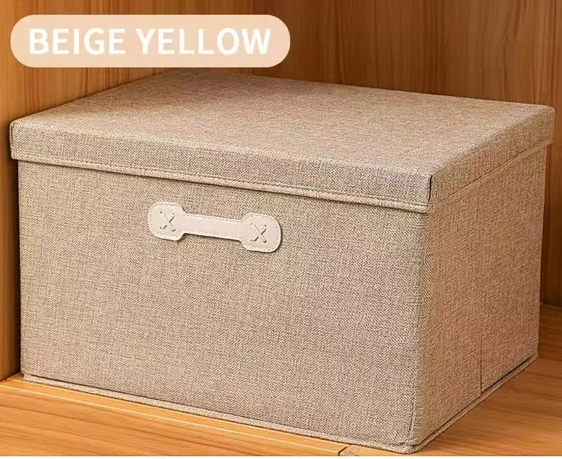 Factory Wholesale Hot Sale Cotton Linen Foldable Durable Large Capacity Cloth Organizer Home Soft Living Room Bedroom Wardrobe