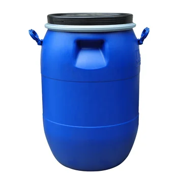 50L blue HDPE plastic drum with iron hoop for chemical