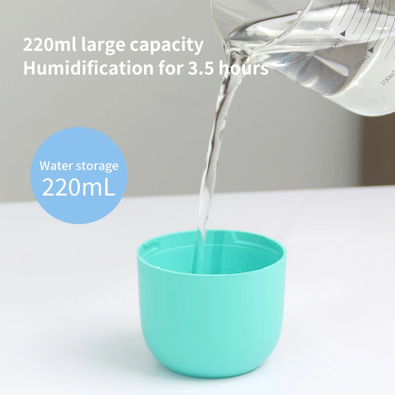 220ml Colorful Egg Second Generation USB Ultrasonic Mini Humidifier Cool Mist Warm Night Light Mute Air Humidifier