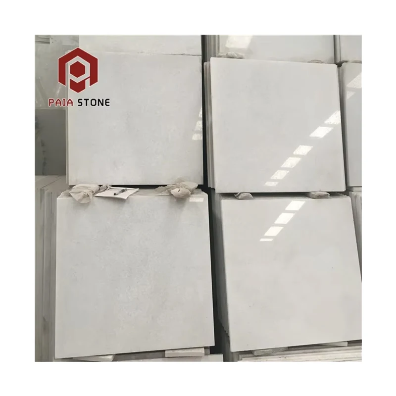 China Crystal White Marble Countertop Tiles 24x24 Pure White for Interior Wall Outdoor Floor Polished Carreaux Marbre Exterieurs