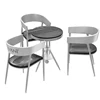 One table and three chairs
