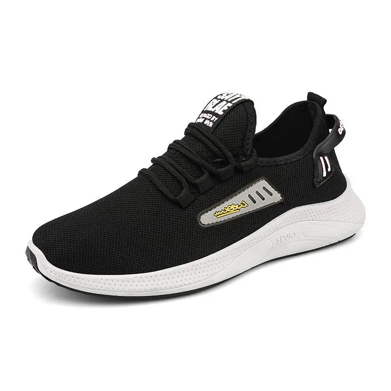 Cheap Men Sporty Casual Light Weight Breathable Black Running Shoes Summer Autumn Walking Shoes