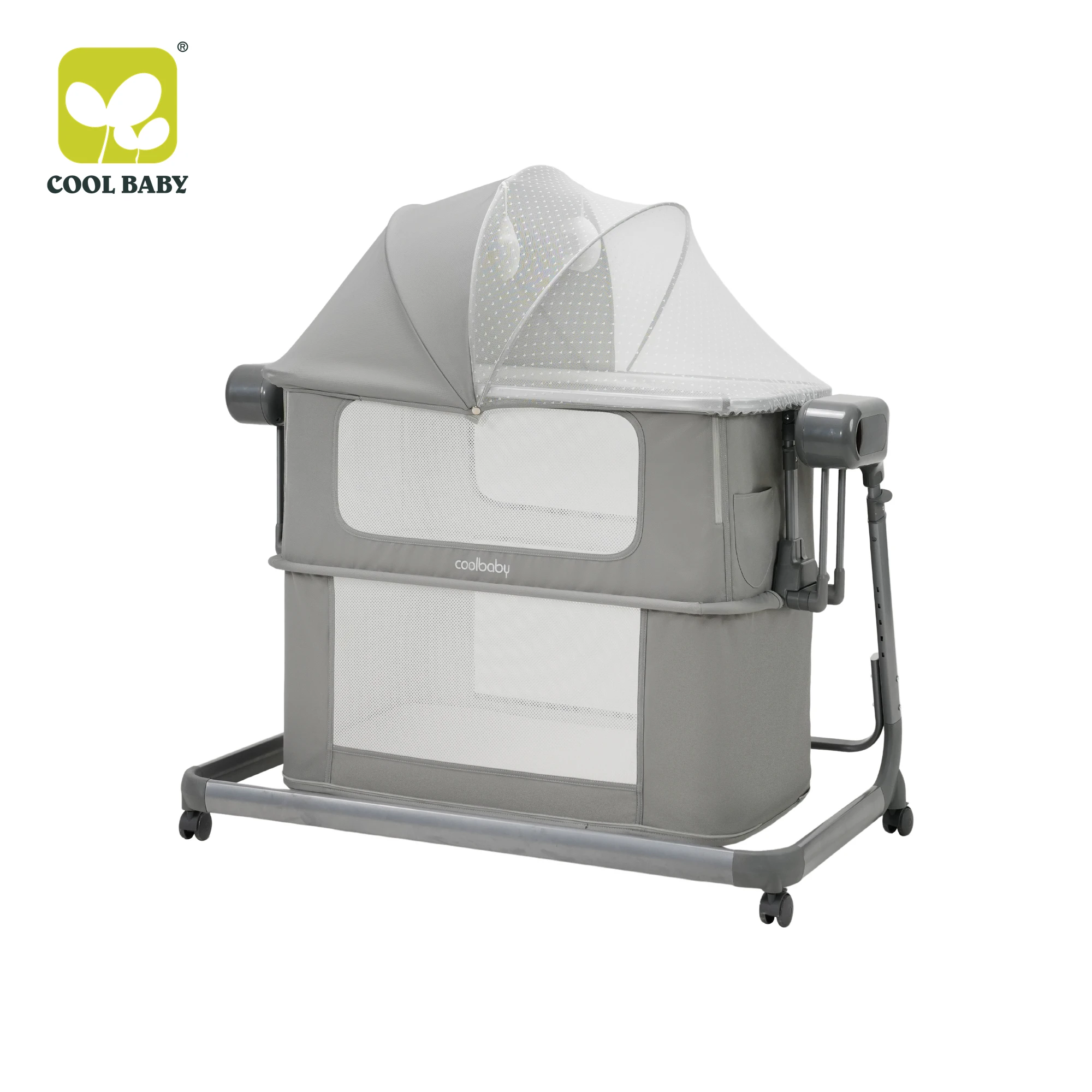 CB115 CoolBaby Wholesale 4-in-1 Electric Baby Bassinet with App Control Cry Detection and Height Adjustment
