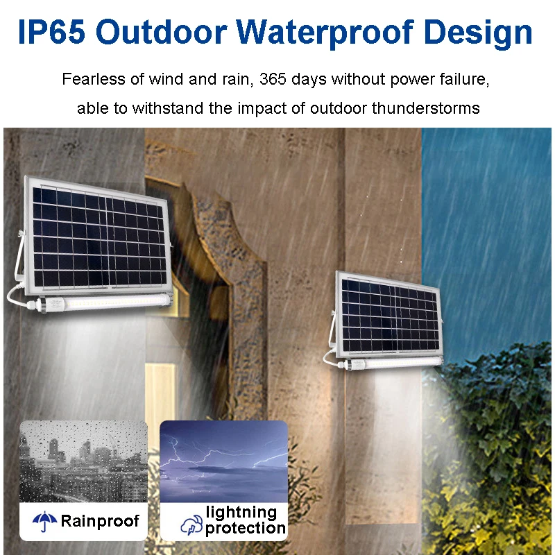 Outdoor Solar Powered Emergency Light Chargeable Waterproof Solar LED Tube Light