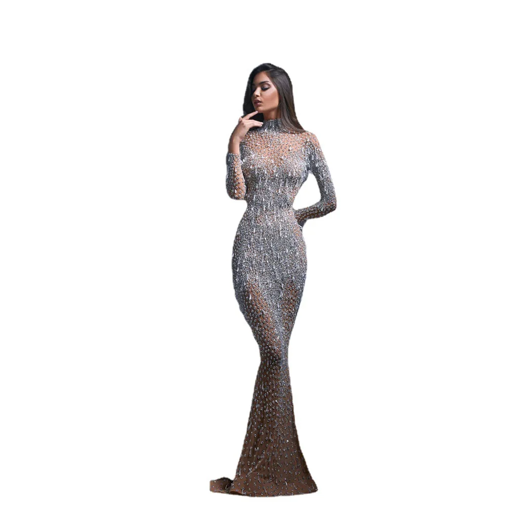 Slim Fit Tassel Elegant Evening Dress 