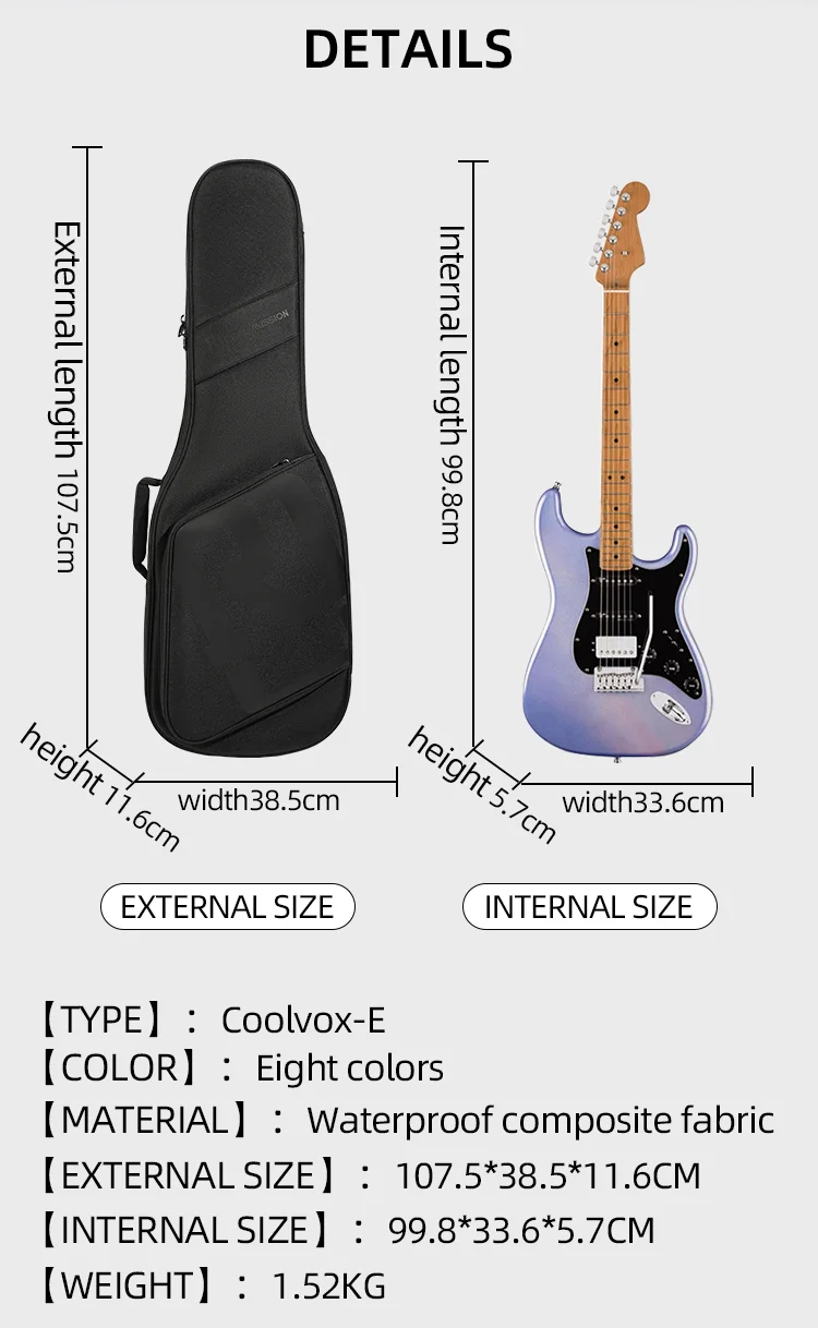 coolvox-E Series Real Mission music bag fashion musical instruments music Gig bag custom gig bag guitar electric factory