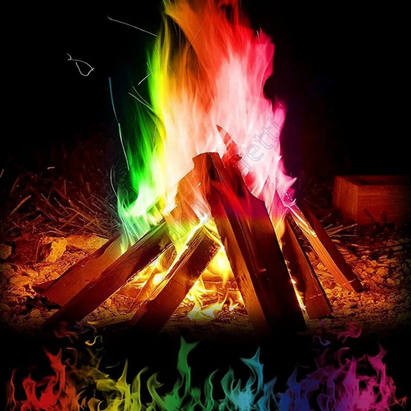 Magic Powder Colorful Flames Tricks Color Camping Magical Pack Camp Colour Changing Coloured Mystical Fire Flame Colorant
