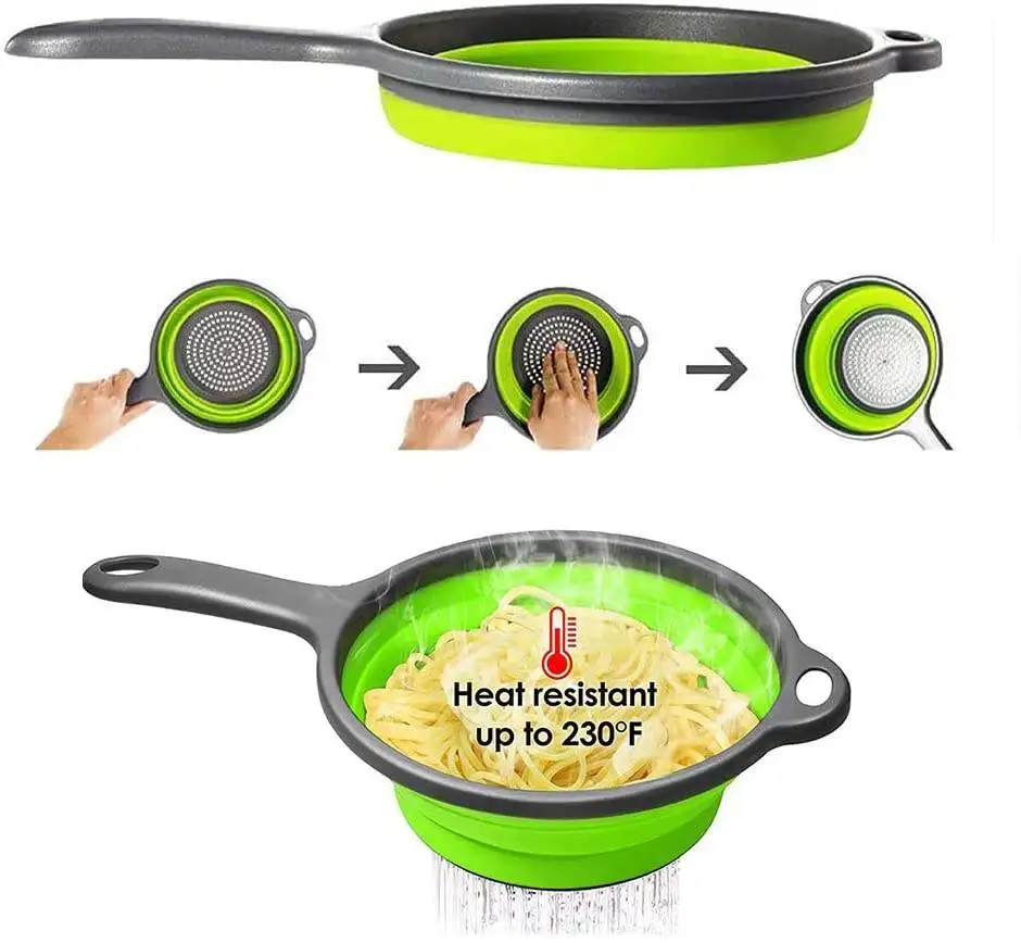 Collapsible Colander Set Pasta Strainer Basket Handles Collapsible Strainers with Plastic Multifunction Home Kitchen 120 Pcs T/T factory