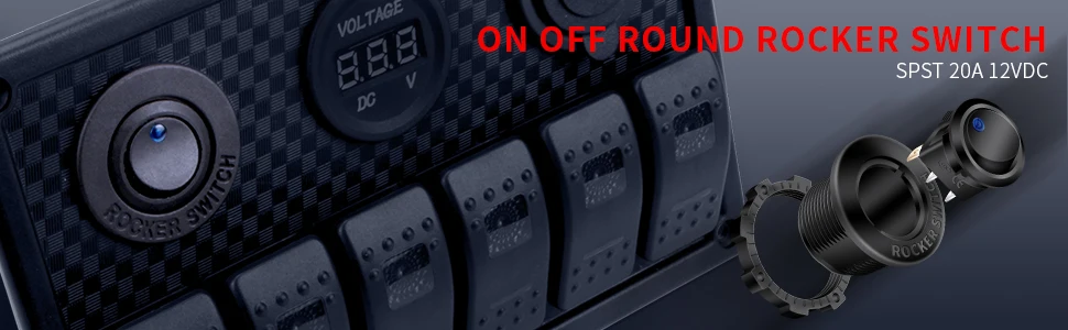 12V 24V DC on OFF Switch SPST for Boat - LED Light Rocker