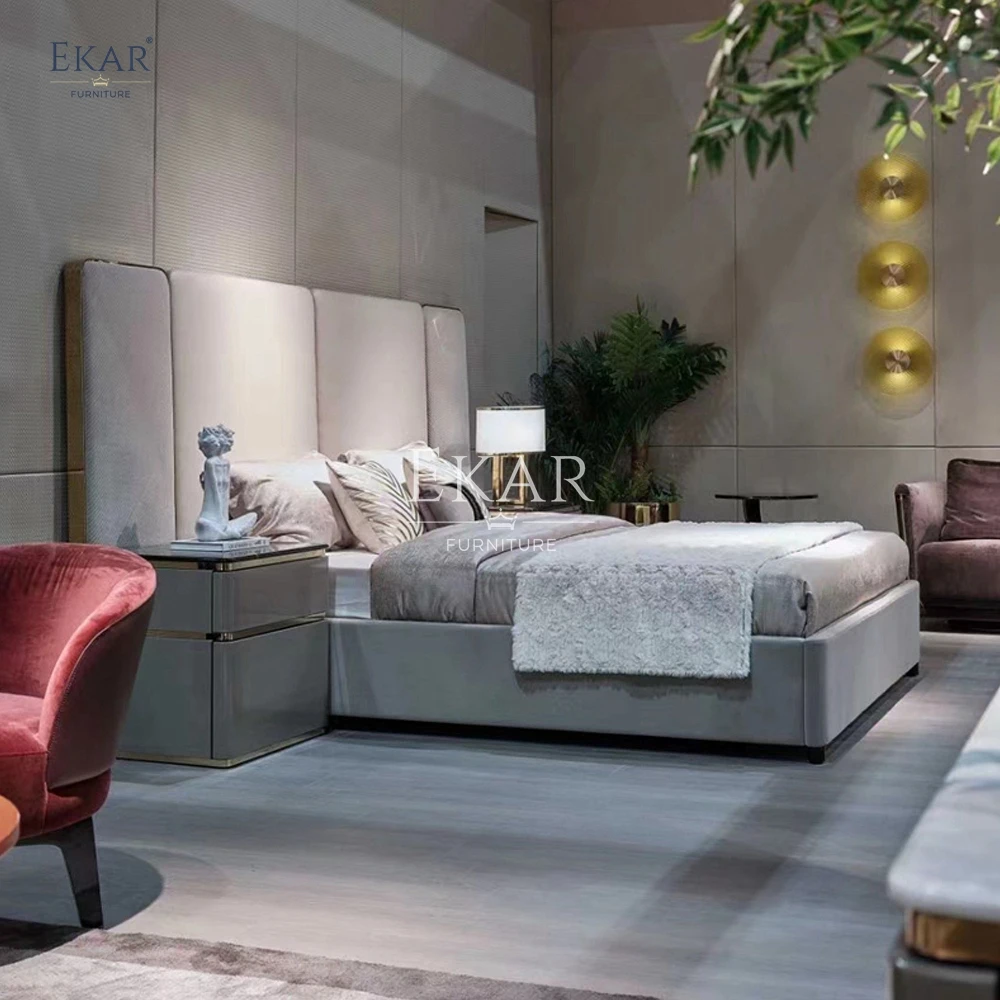 Ekar Furniture Modern Crystal Steel Bed Elegant and Durable Metal Frame Upholstered Luxury Bedroom Furniture details