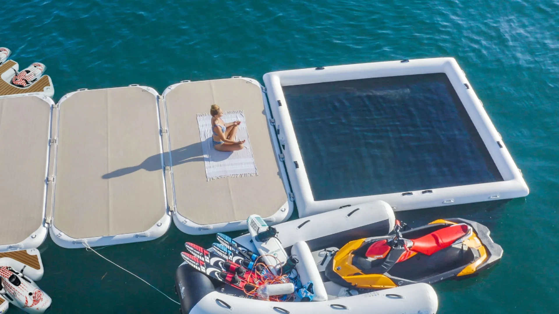 Foldable Floating Ocean Sea Swimming Pool Inflatable Boat Platform ...