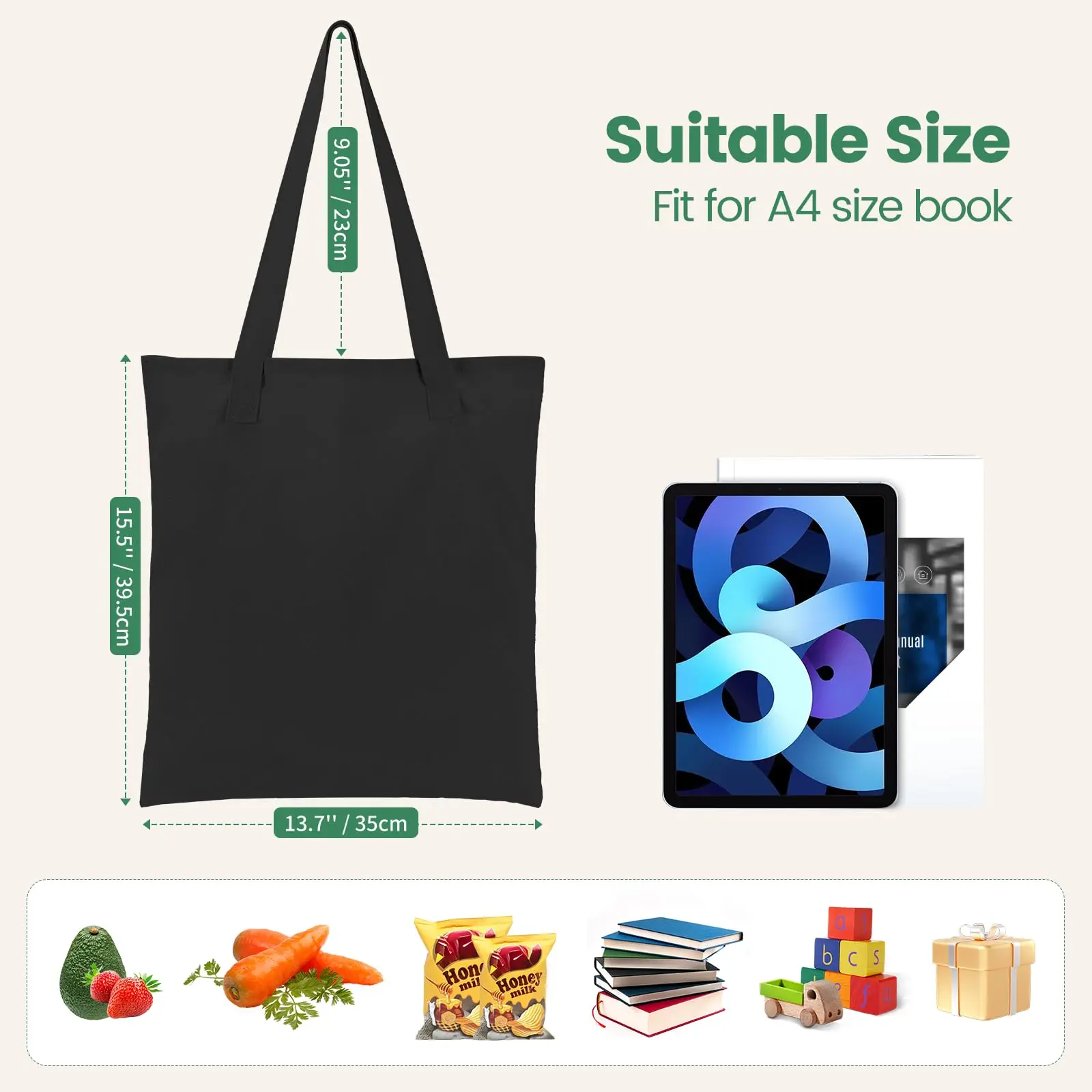 Promotional Carry Long Handle Customer Design Shopping Tote Cotton Bag With Logo supplier