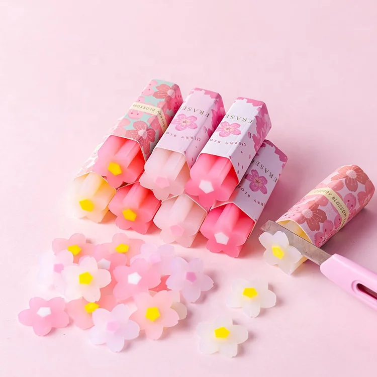 Пластиковый веселый детский ластик с цветами вишни из мультфильма резиновый для коррекции экзамена студентов