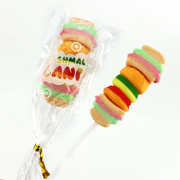 hamburger marshmallow lollipop
