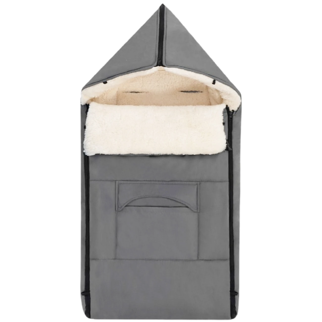 Multi-functional Baby Stroller Sleeping Bags Detachable Buggy Footmuff with Artificial Lamb Wool Fabric Lining
