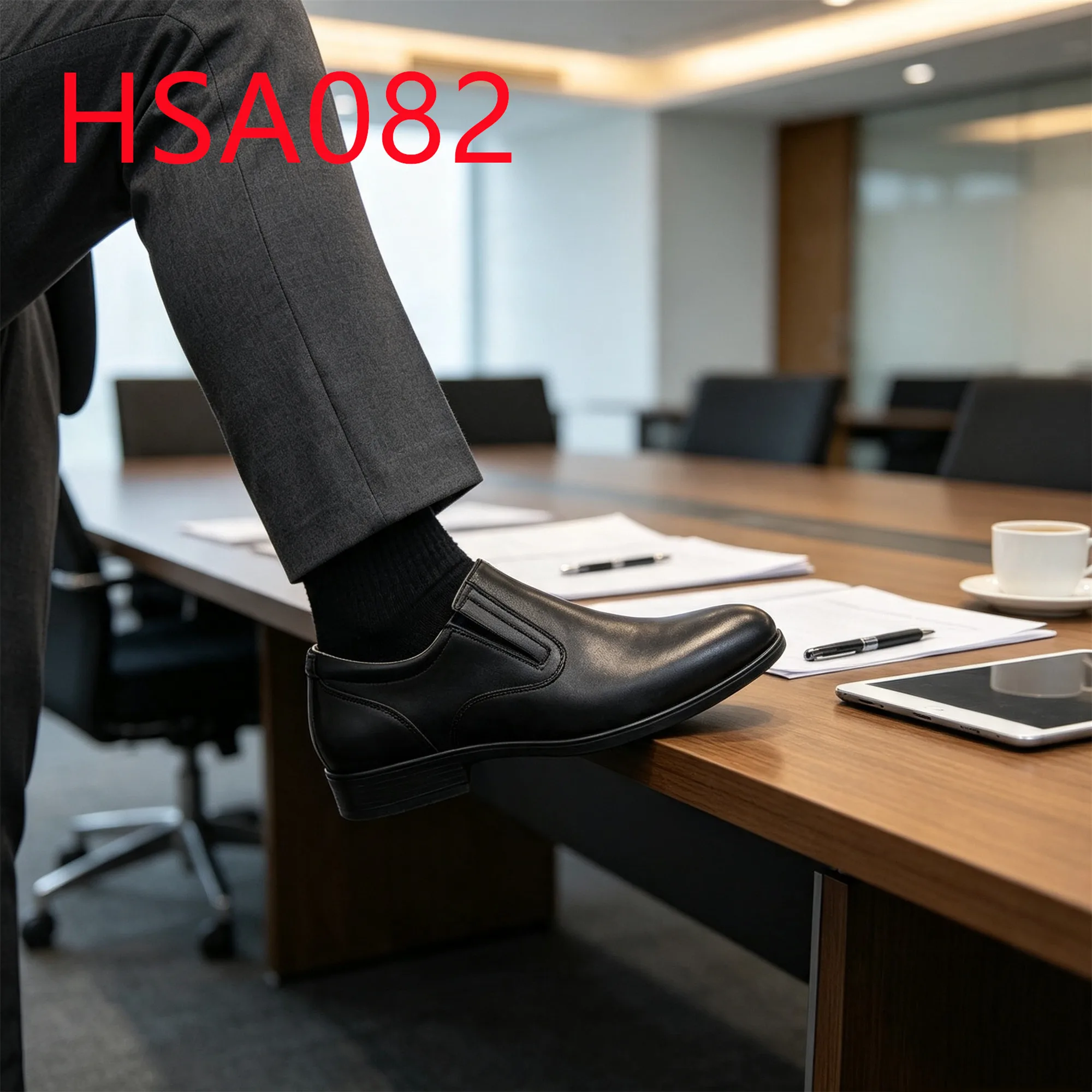 HY,Russia Popular sharp Toe Anti-odor Hua Singh Men Leather Shoes White Natural Leather Lining Versatile Uniform Shoes HSA082