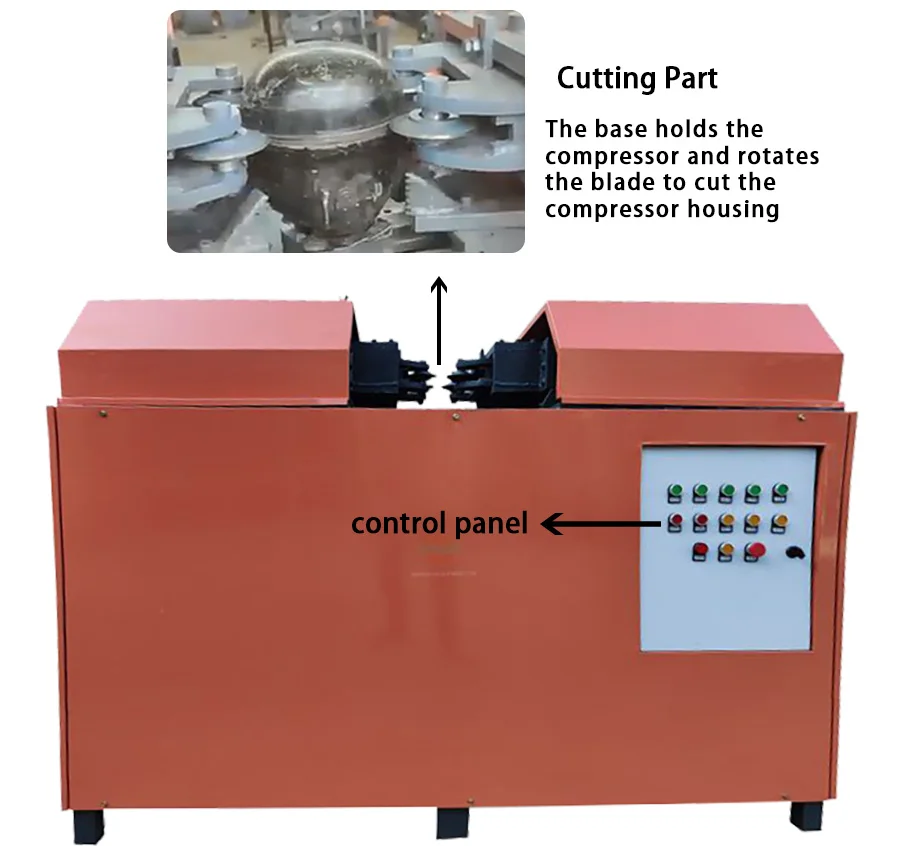 BSGH Efficient Compressor Cutter Machine Waste AC Fridge Compressor Recycling Equipment for Scrap Metal Recovery Projects