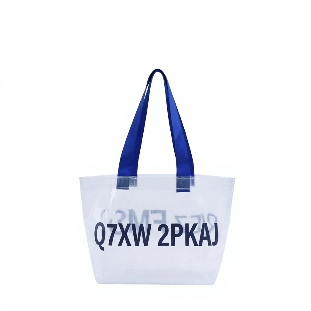 Eco Friendly Recycle Transparent Clear Customizable Large Custom Reusable Polypropylene PP Woven Shopping Tote Bag with Logos