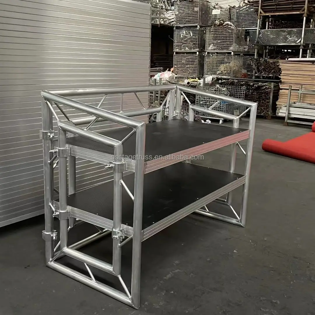 DJ Booth Aluminium Alloy Portable DJ Table Adjustable Height for Stage Performance Music Event Concert Night Club Truss Displays