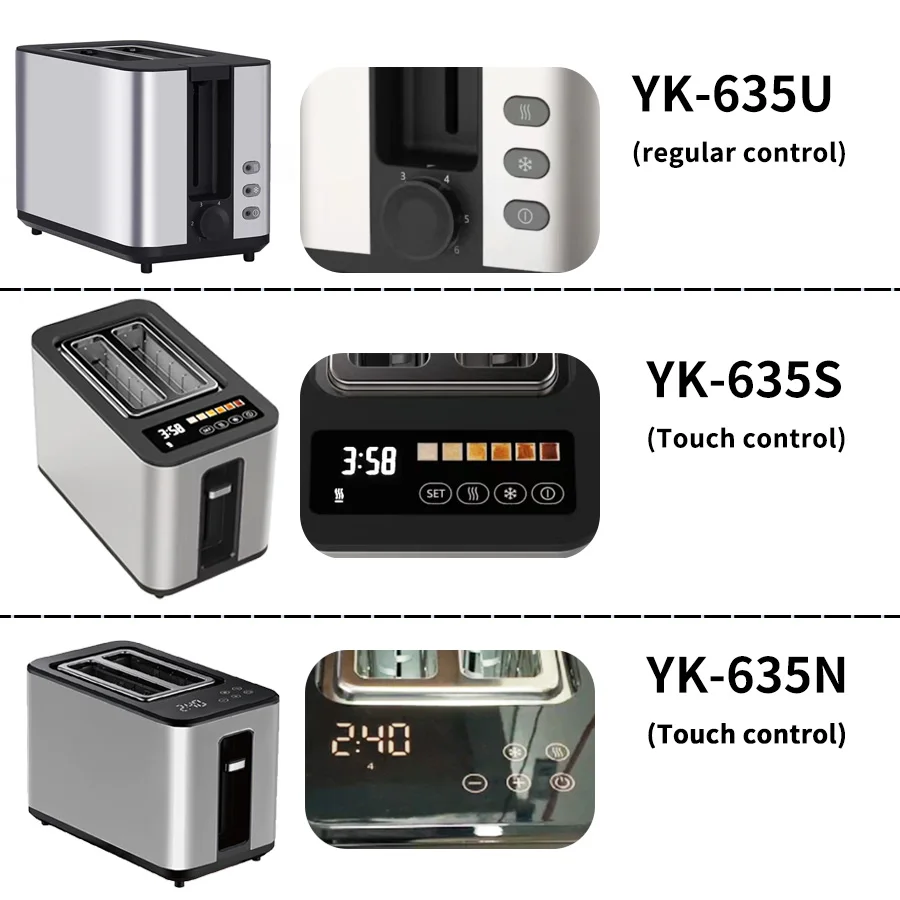 New 2 Slice Bun Bread Smart Toaster With Touch Screen Led Display Automatic Oven Toster