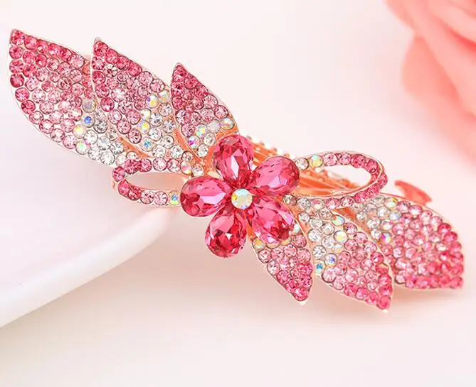 FJ05 модные цветы заколки сплав Стразы заколки аксессуары для волос оптом