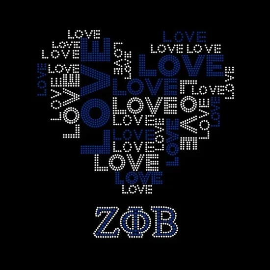 Custom Zeta Phi Beta Sorority High Heel Hot Fix Rhinestone Transfer Motif