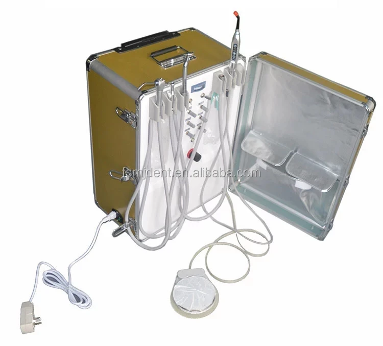 Mobile Type Clinic Used Portable Dental Turbine Unit with air Compressor Optional Choice