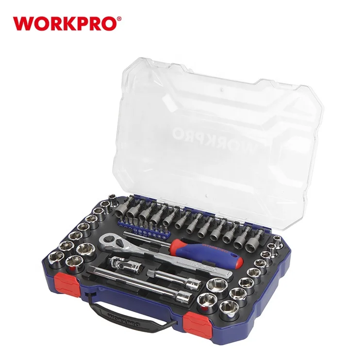 W003069A Metric and SAE for Auto Repairing /& Household WORKPRO Socket Set 47-Piece 3//8 Drive Socket Set with Quick-Release Ratchet