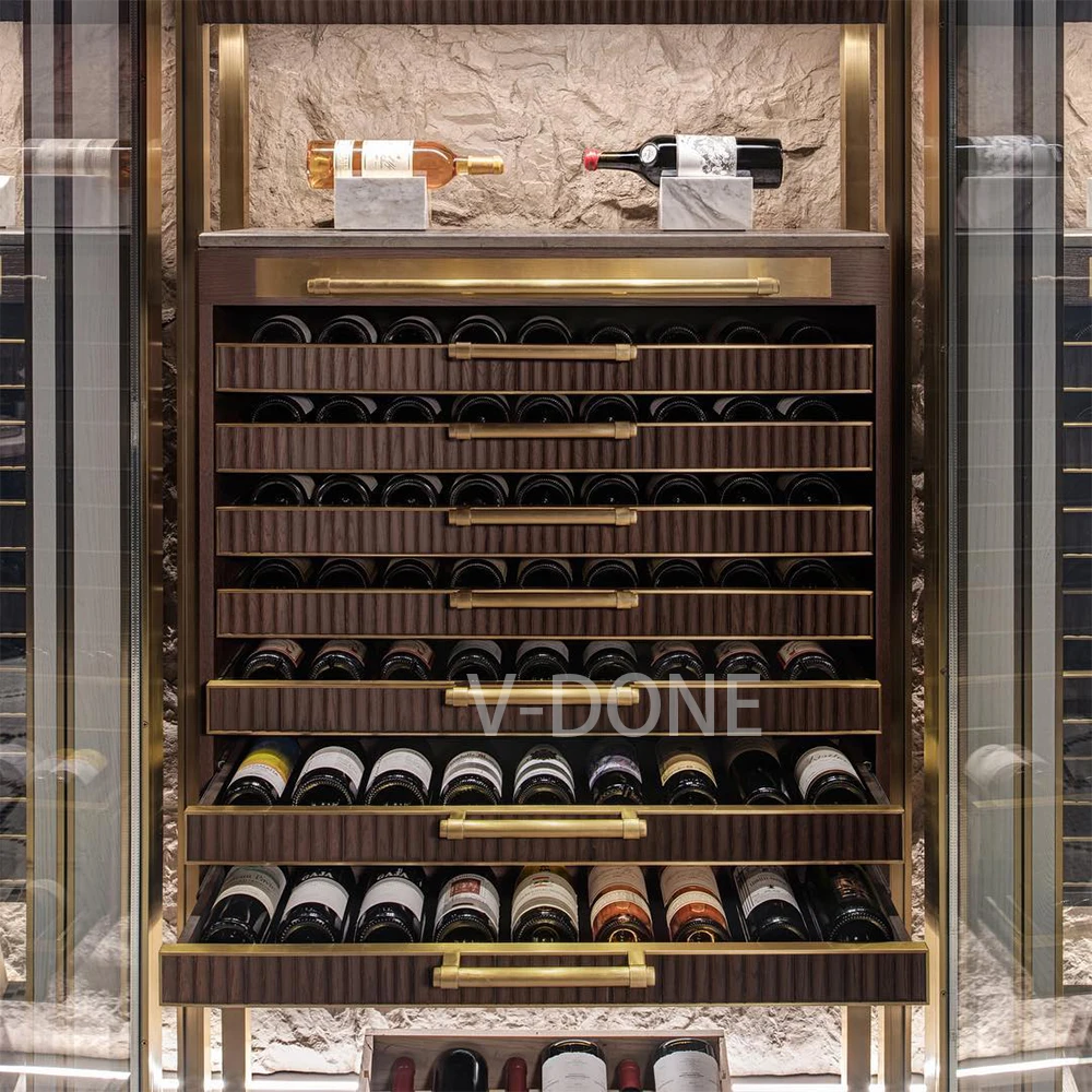 Домашний стеклянный шкаф черный винный из нержавеющей стали 304 витринный со светодиодной